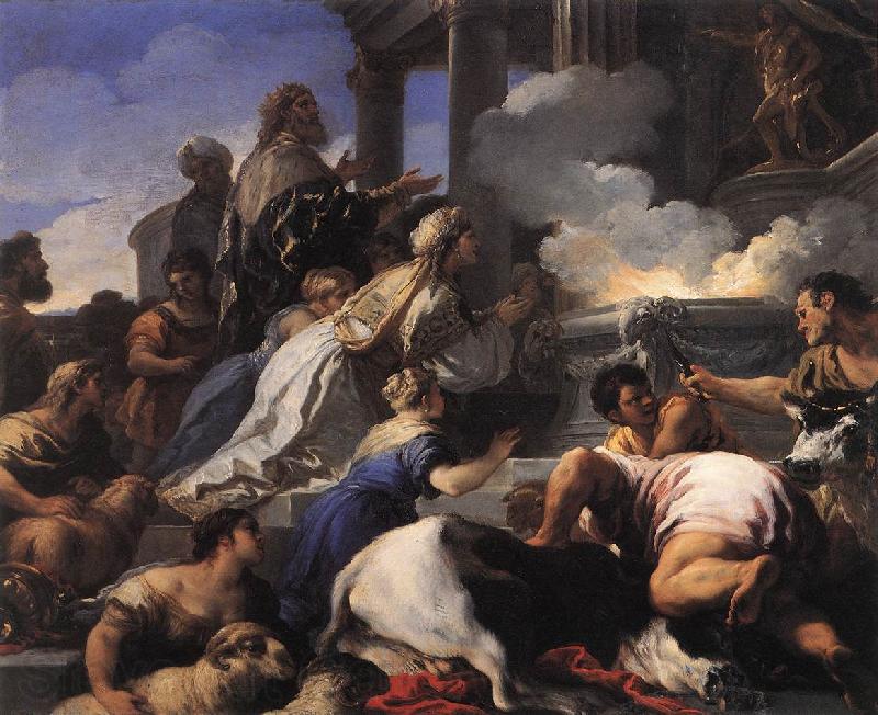 GIORDANO, Luca Psyche's Parents Offering Sacrifice to Apollo dfj Spain oil painting art